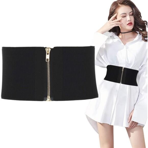 Women Wide Elastic Waist Cinch Stretch Fashion Waistband RetroDress Vintage Belt - Picture 2 of 7